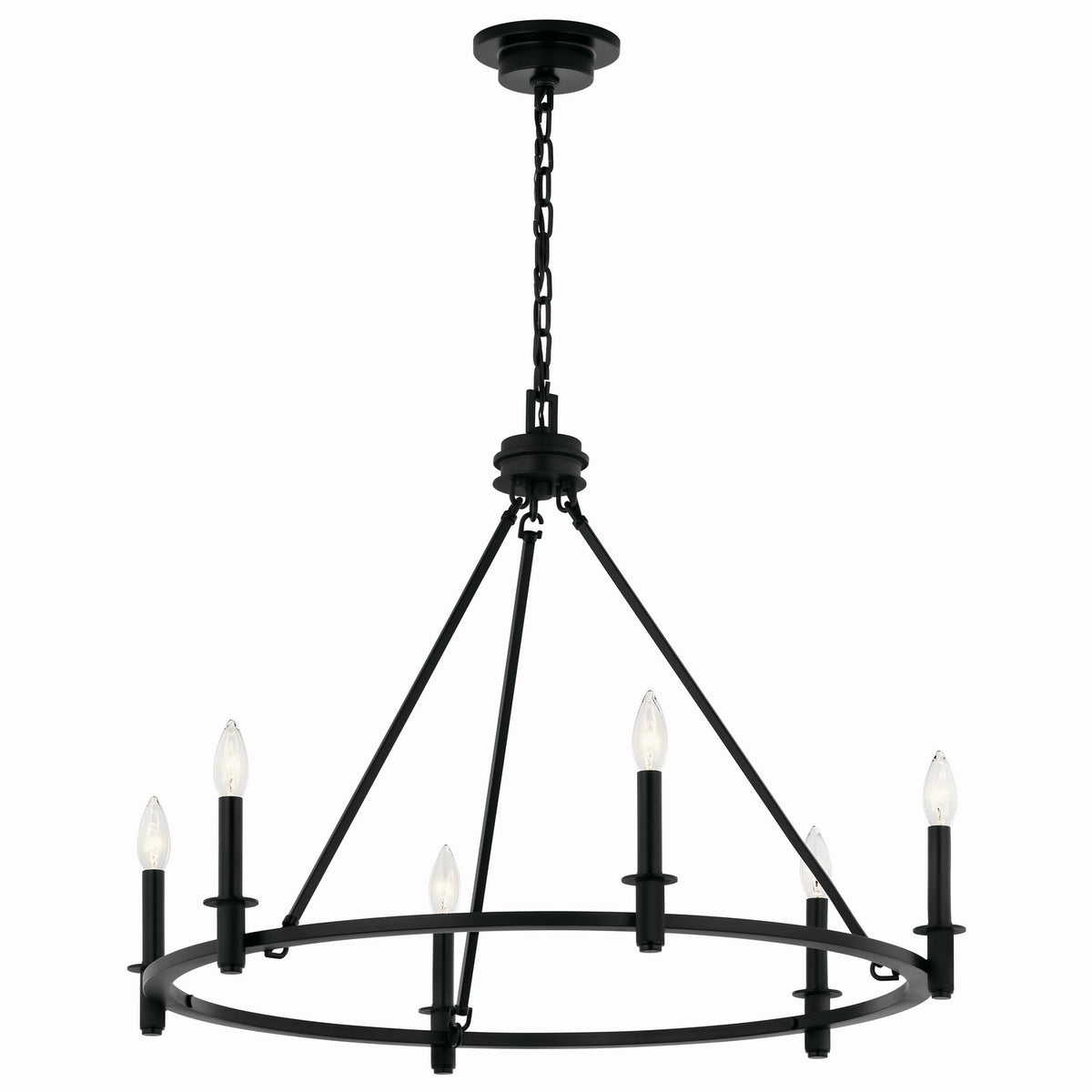 Carrick Six Light Chandelier in Black