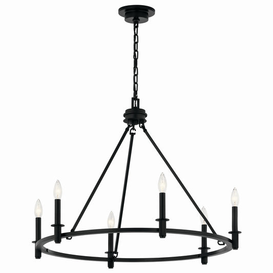 Carrick Six Light Chandelier in Black