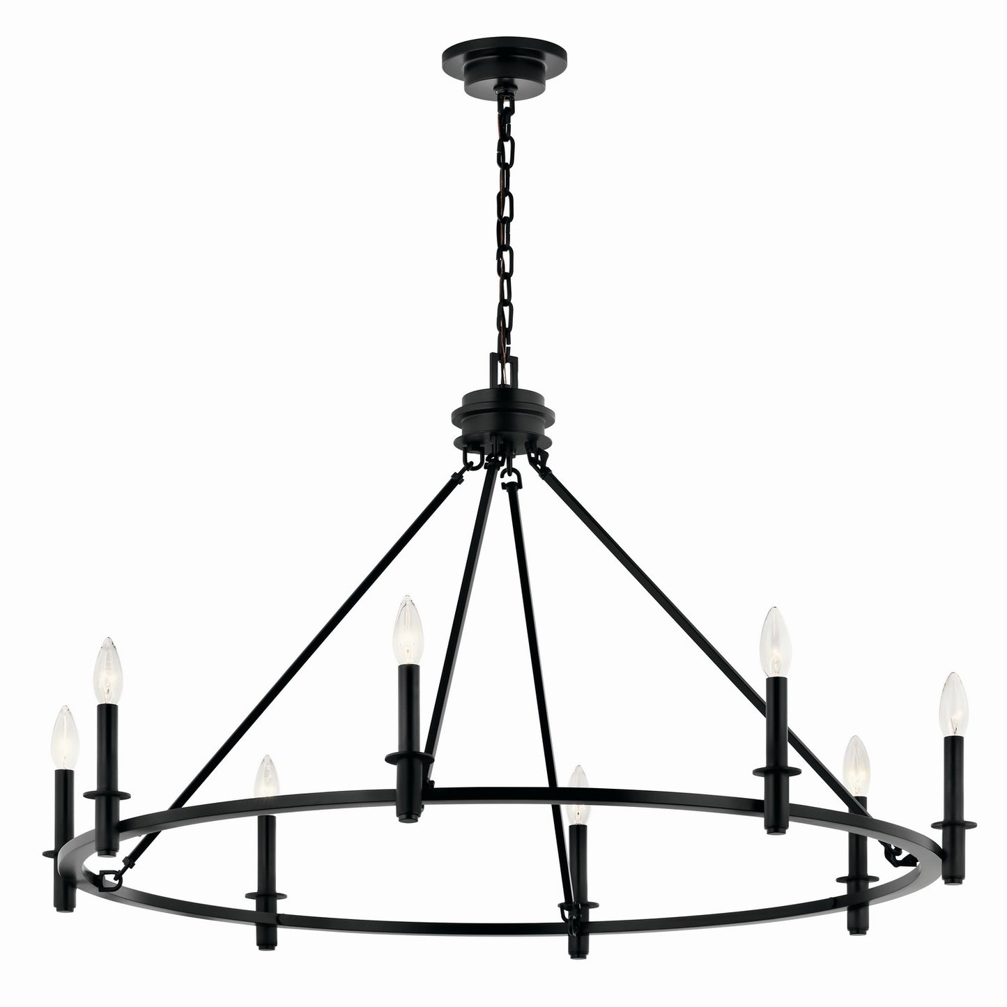 Carrick Eight Light Chandelier in Black