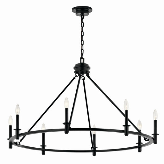 Carrick Eight Light Chandelier in Black