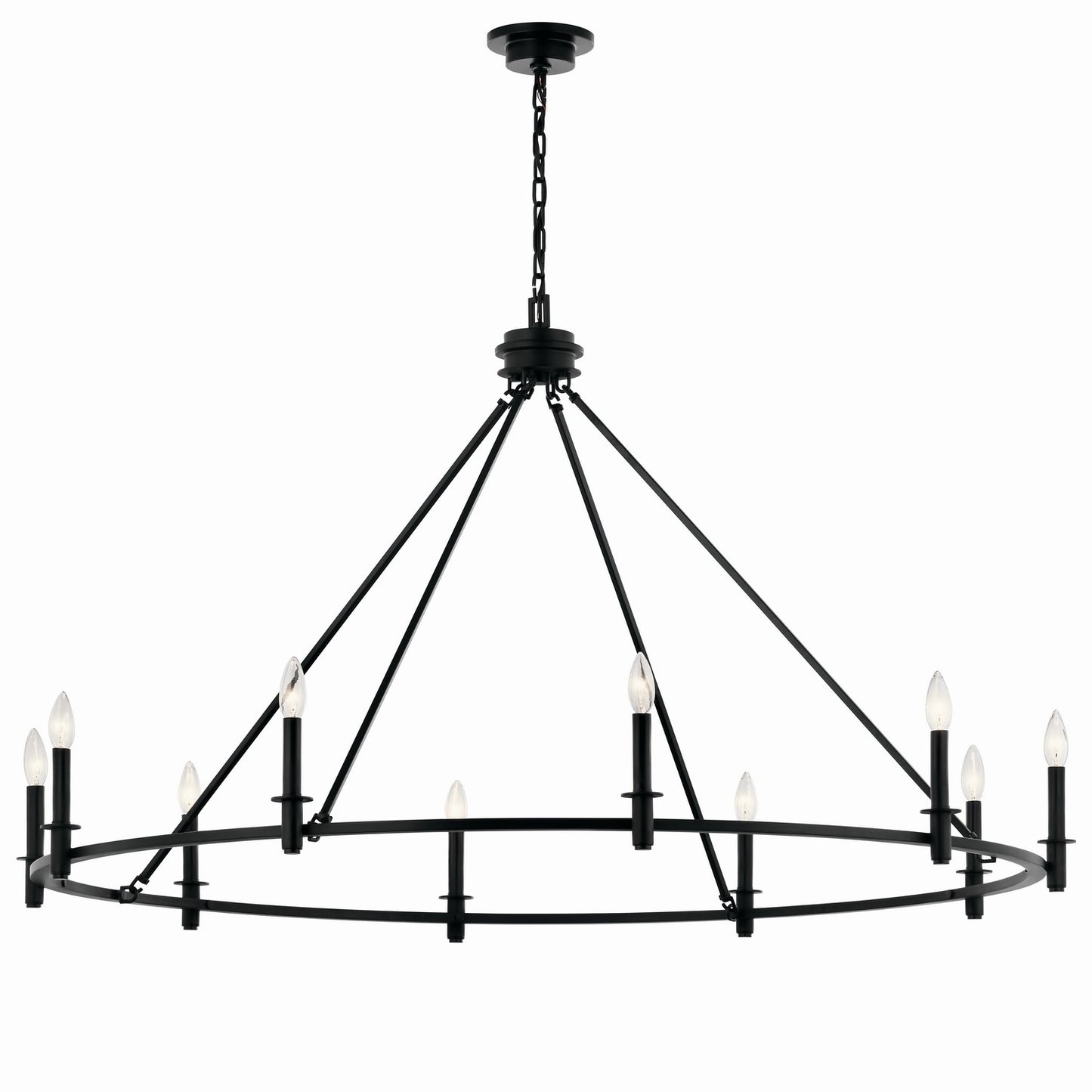 Carrick Ten Light Chandelier in Black