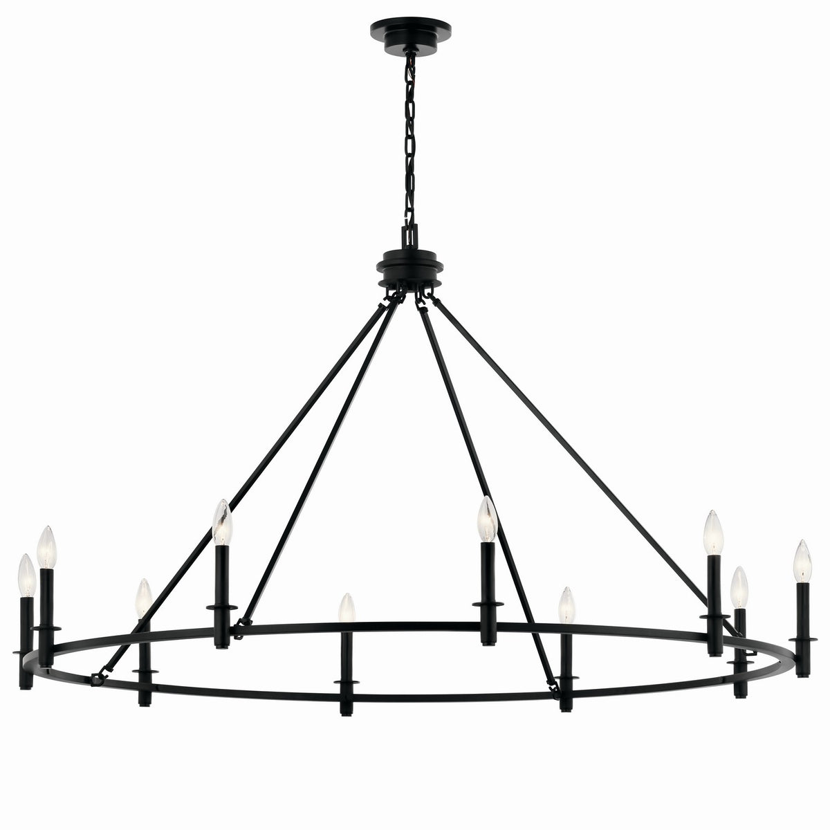 Carrick Ten Light Chandelier in Black