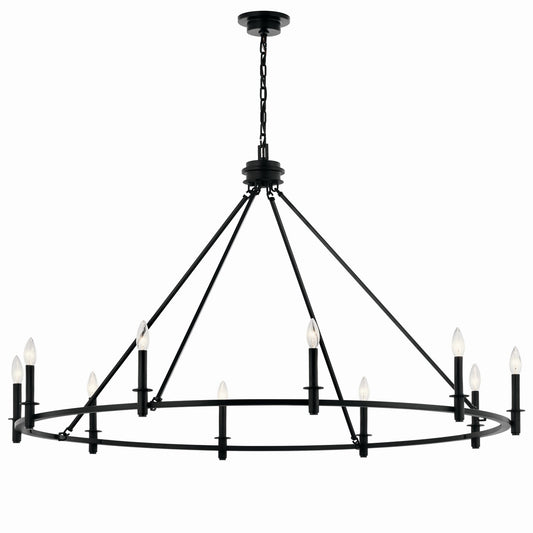 Carrick Ten Light Chandelier in Black
