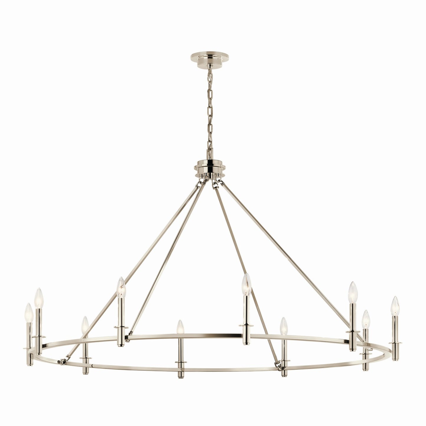 Carrick Ten Light Chandelier in Polished Nickel