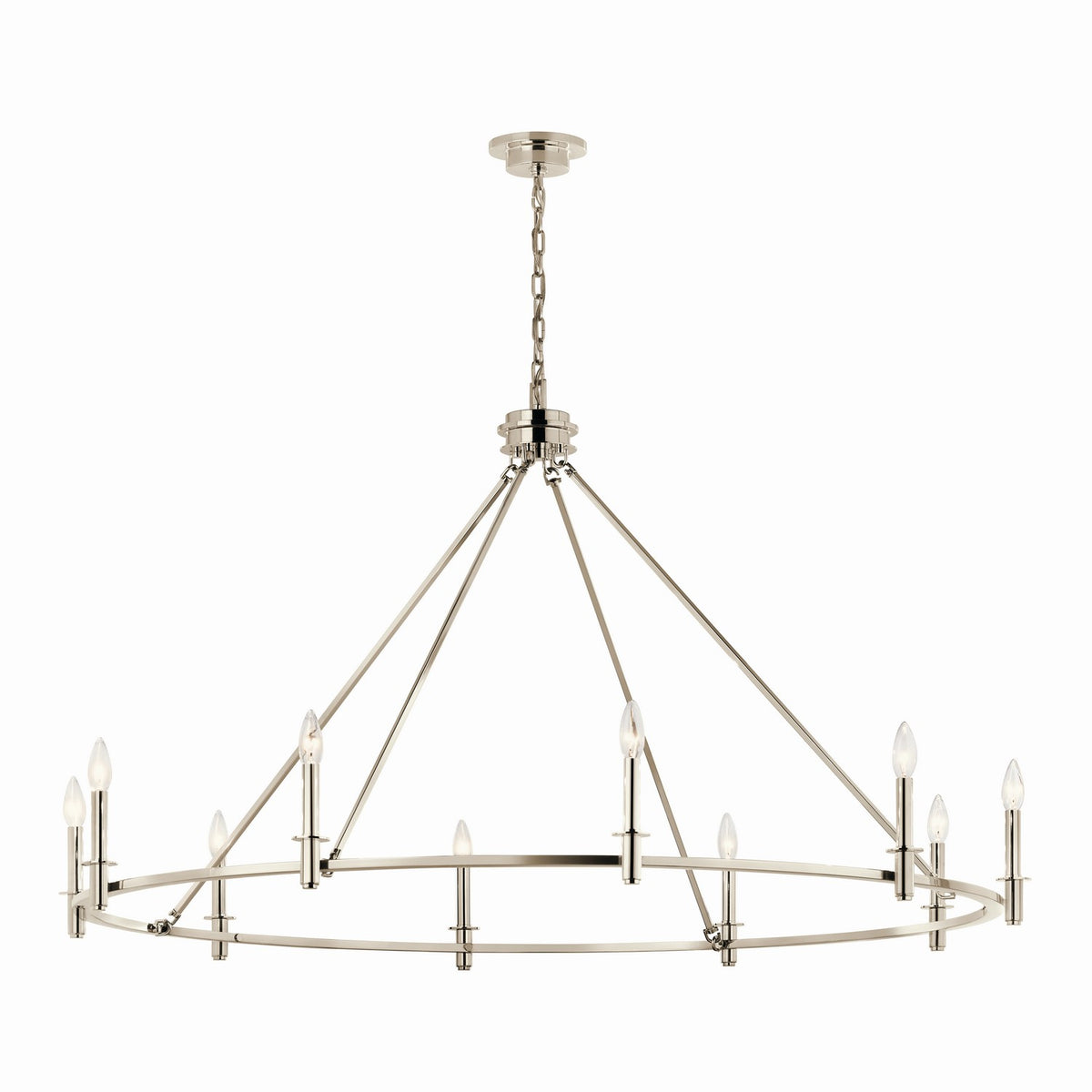 Carrick Ten Light Chandelier in Polished Nickel