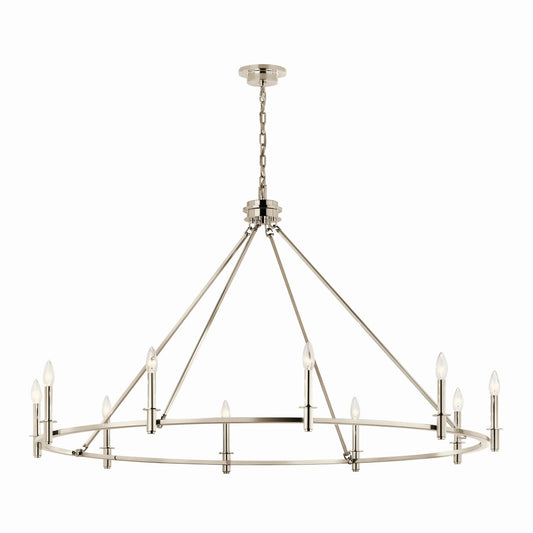 Carrick Ten Light Chandelier in Polished Nickel