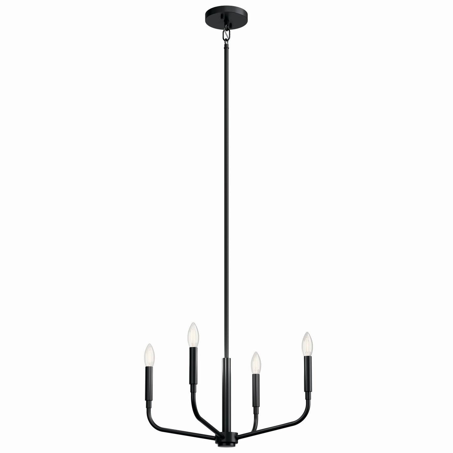 Madden Four Light Chandelier/Semi Flush Mount in Black