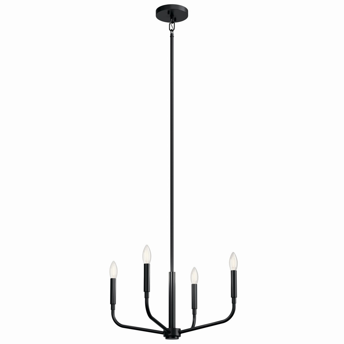 Madden Four Light Chandelier/Semi Flush Mount in Black