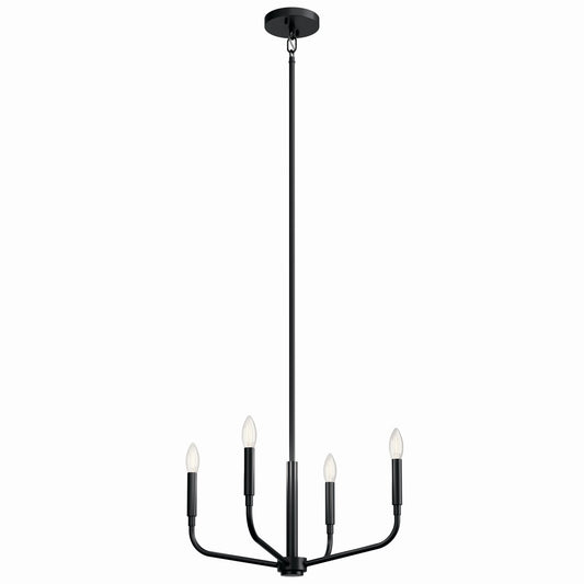 Madden Four Light Chandelier/Semi Flush Mount in Black