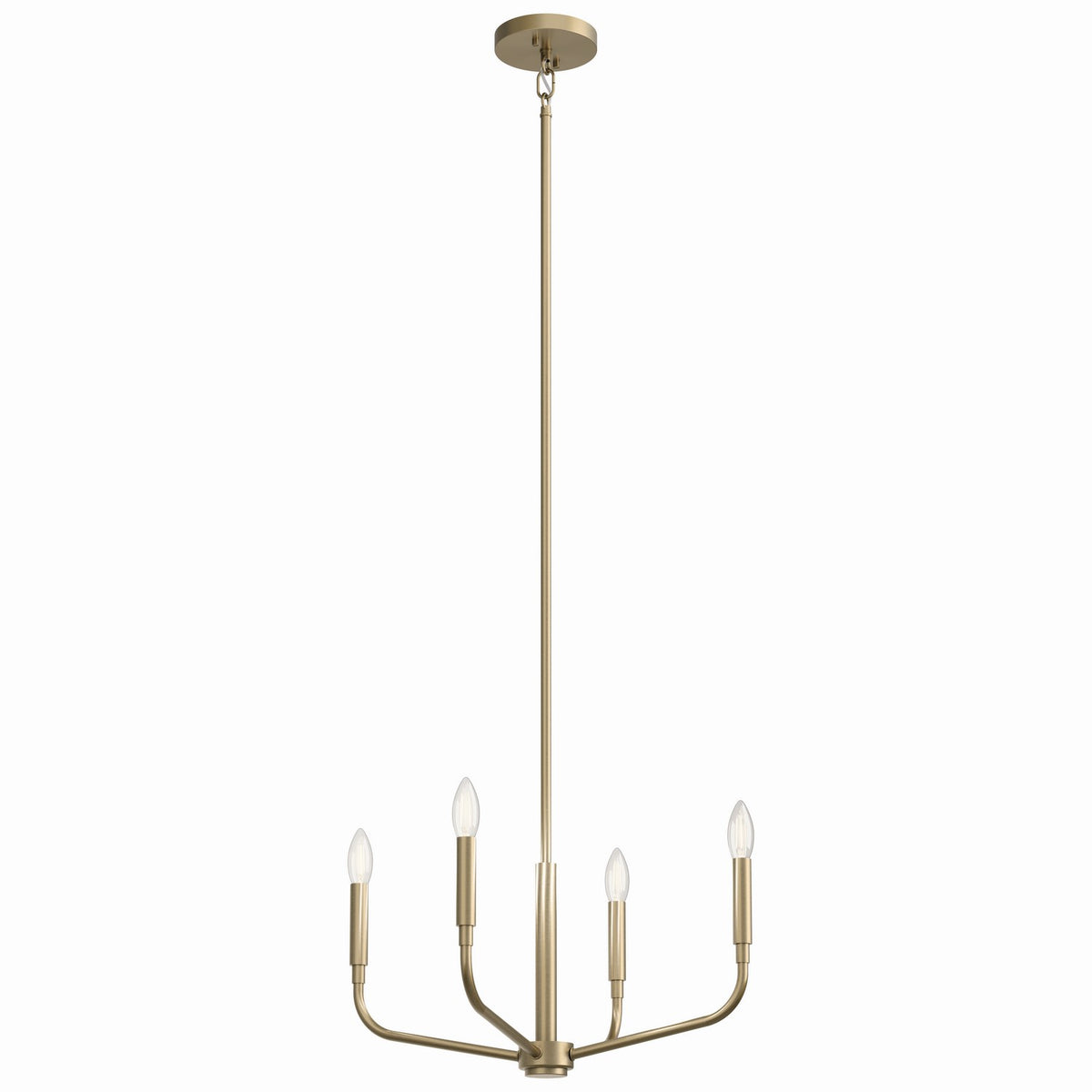 Madden Four Light Chandelier/Semi Flush Mount in Champagne Bronze