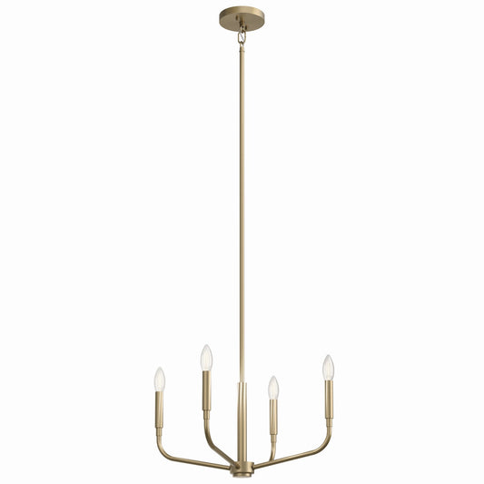 Madden Four Light Chandelier/Semi Flush Mount in Champagne Bronze