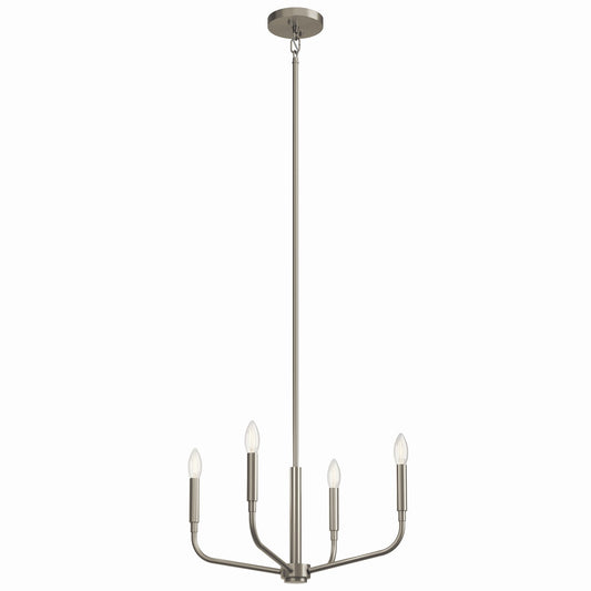 Madden Four Light Chandelier/Semi Flush Mount in Brushed Nickel