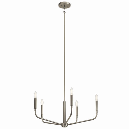 Madden Five Light Chandelier in Brushed Nickel