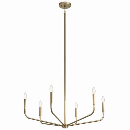 Madden Six Light Chandelier in Champagne Bronze