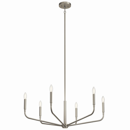 Madden Six Light Chandelier in Brushed Nickel