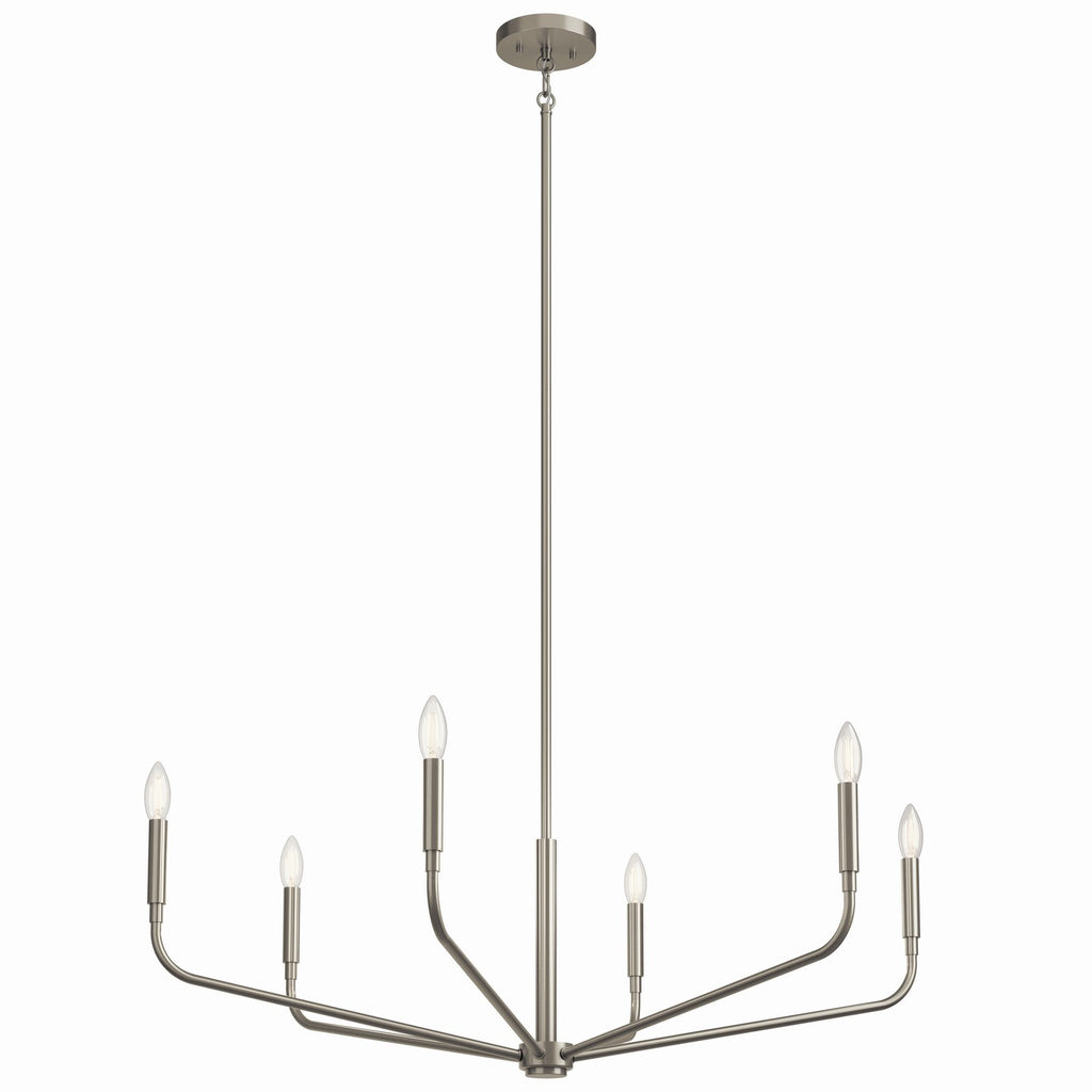 Madden Six Light Chandelier in Brushed Nickel