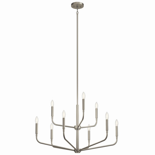 Madden Nine Light Chandelier in Brushed Nickel