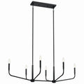 Madden Six Light Linear Chandelier in Black