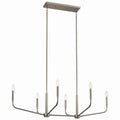 Madden Six Light Linear Chandelier in Brushed Nickel