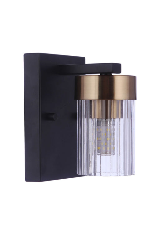 Bond Street One Light Wall Sconce in Flat Black/Satin Brass