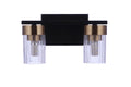 Craftmade - 11811FBSB2 - Two Light Vanity - Bond Street - Flat Black/Satin Brass