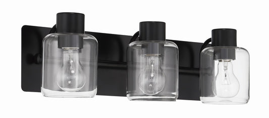 Rori Three Light Vanity in Flat Black