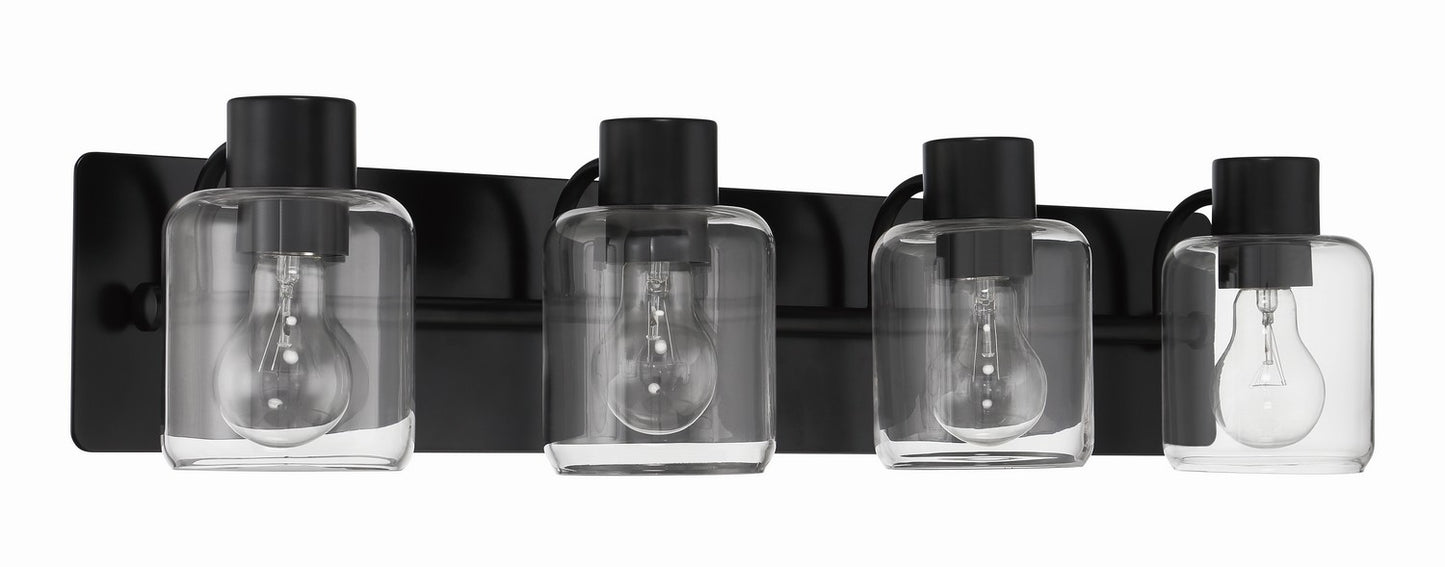 Rori Four Light Vanity in Flat Black