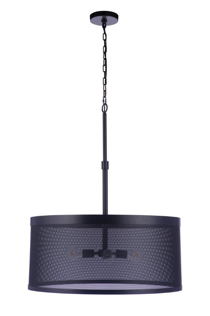 Mesh Four Light Pendant in Flat Black