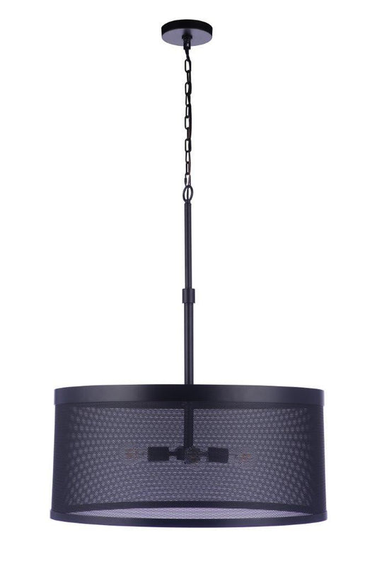 Mesh Four Light Pendant in Flat Black