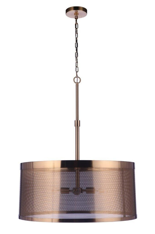 Mesh Four Light Pendant in Satin Brass
