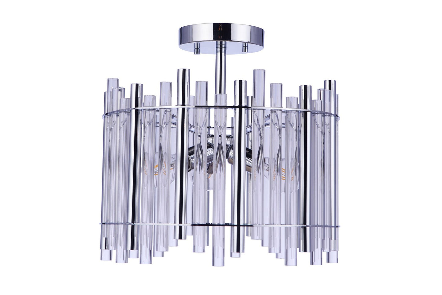 Reveal Three Light Semi Flush Mount in Chrome