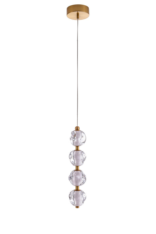 Jackie LED Pendant in Satin Brass