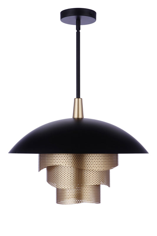 Sculptural Statement Pendants LED Pendant in Flat Black/Matte Gold