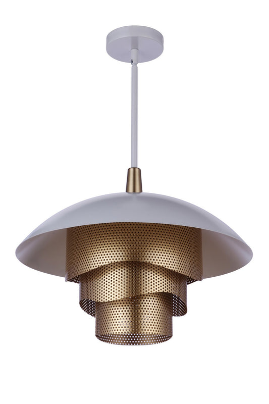 Sculptural Statement Pendants LED Pendant in Matte White/Matte Gold