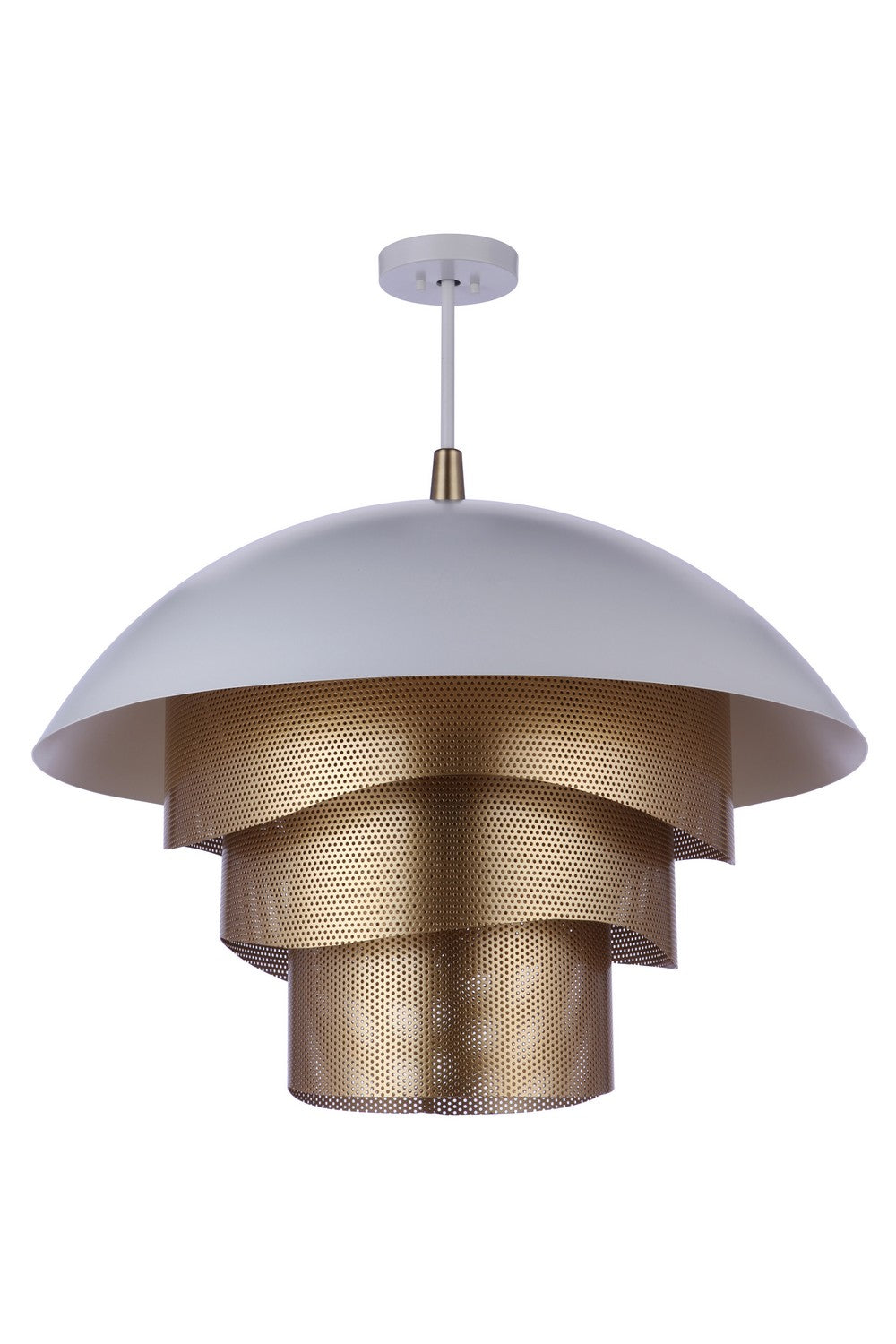 Sculptural Statement Pendants LED Pendant in Matte White/Matte Gold