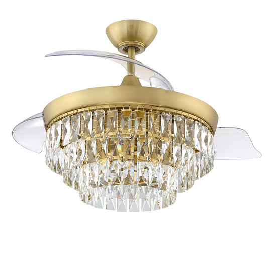 Sofia 42 Hidden Blades 42" Ceiling Fan in Satin Brass