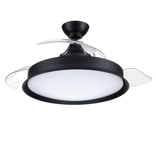 Union 42 Hidden Blades 42" Ceiling Fan in Flat Black