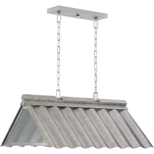 Point Dume-Edgecliff Three Light Outdoor Pendant in Galvanized