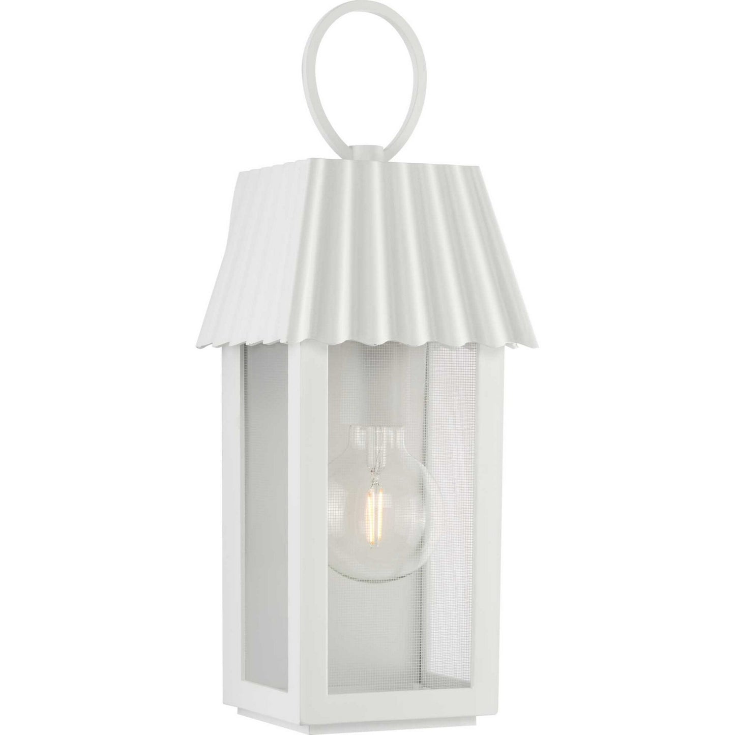 Point Dume-Hook Pond One Light Outdoor Wall Lantern in Shelter White