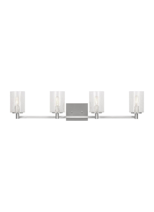 Generation Lighting - GLV1034BS - Four Light Wall / Bath - Parker - Brushed Steel