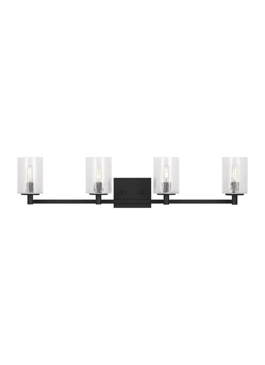 Generation Lighting - GLV1034MBK - Four Light Wall / Bath - Parker - Midnight Black