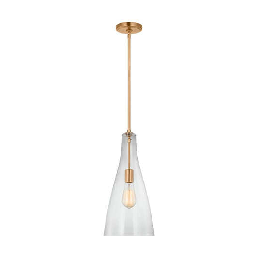 Arilda One Light Pendant in Satin Brass