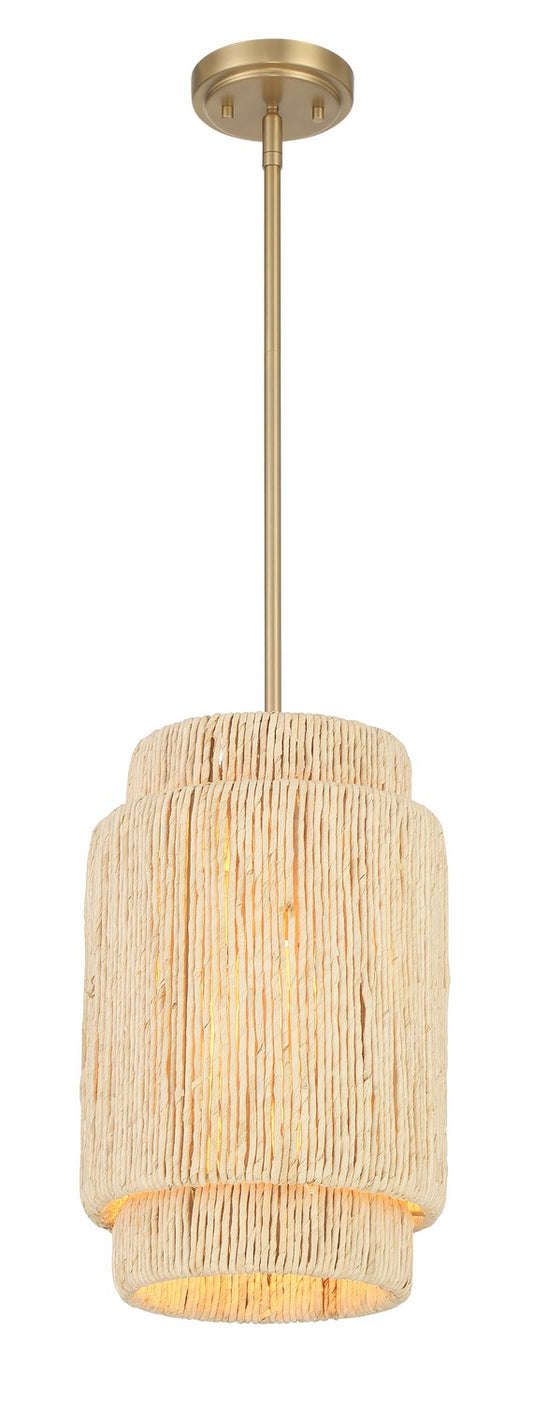 Caviana One Light Pendant in Signature Brass