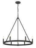 Dutton Six Light Chandelier in Black Coal