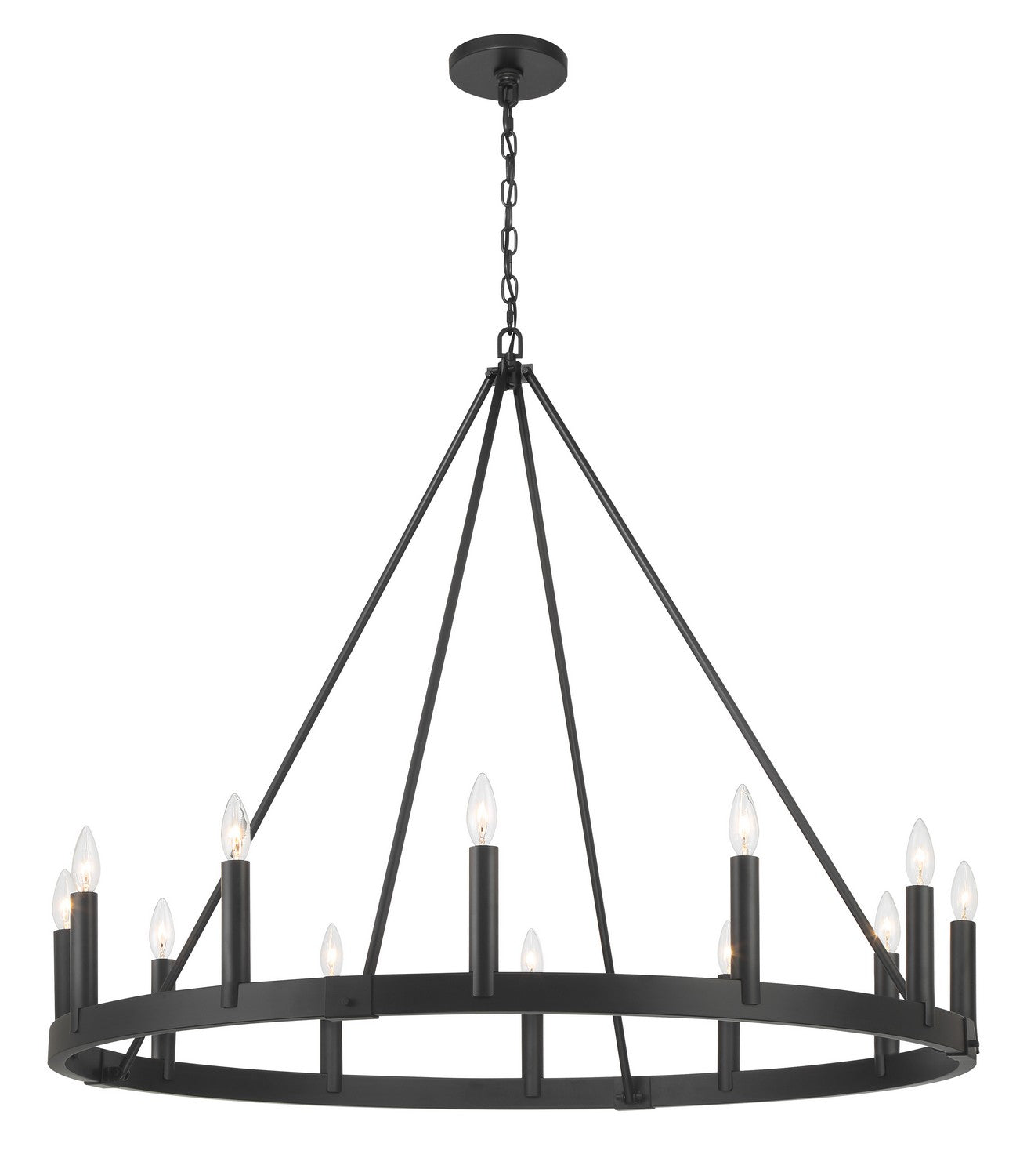 Dutton 12 Light Chandelier in Coal Black