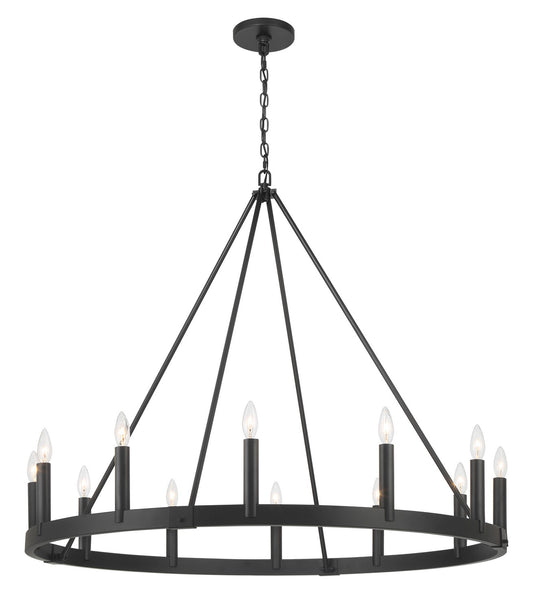 Dutton 12 Light Chandelier in Coal Black