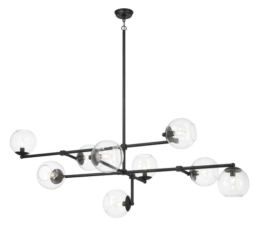 Millikan Nine Light Pendant in Coal Black
