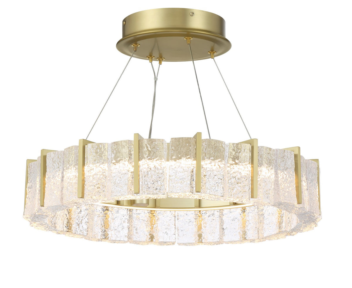 Sevryn LED Pendant Convert to Semi-Flush in Soft Brass