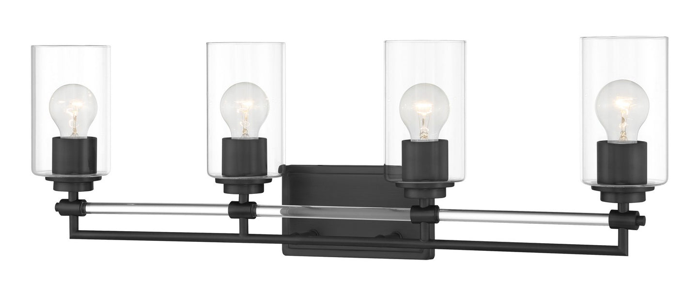 Binsly Four Light Bath Vanity in Coal Black
