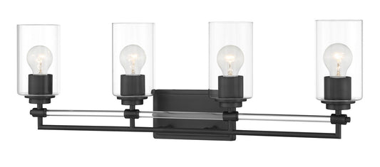 Binsly Four Light Bath Vanity in Coal Black